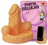 Porta celular erótico no formato de pênis. Descanso para ce